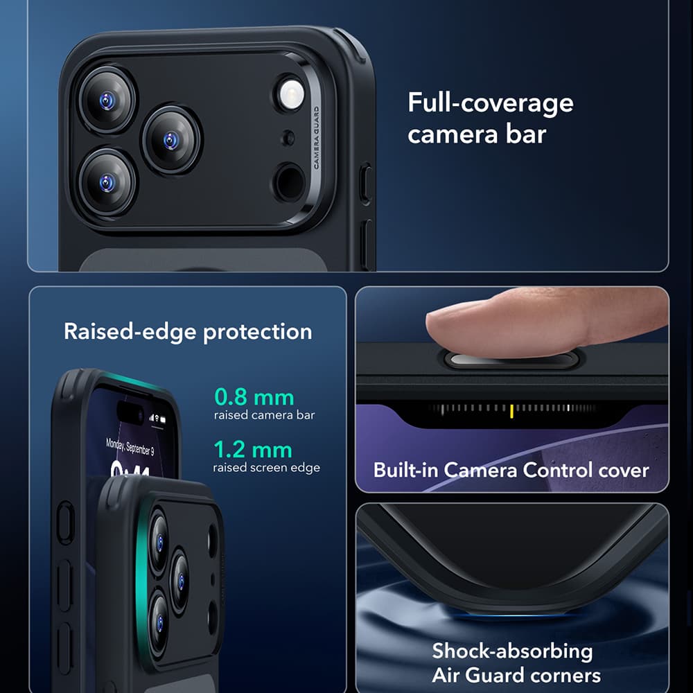 ESR Classic Hybrid HaloLock pro iPhone 17 Pro Max v matné černé - náhled 4