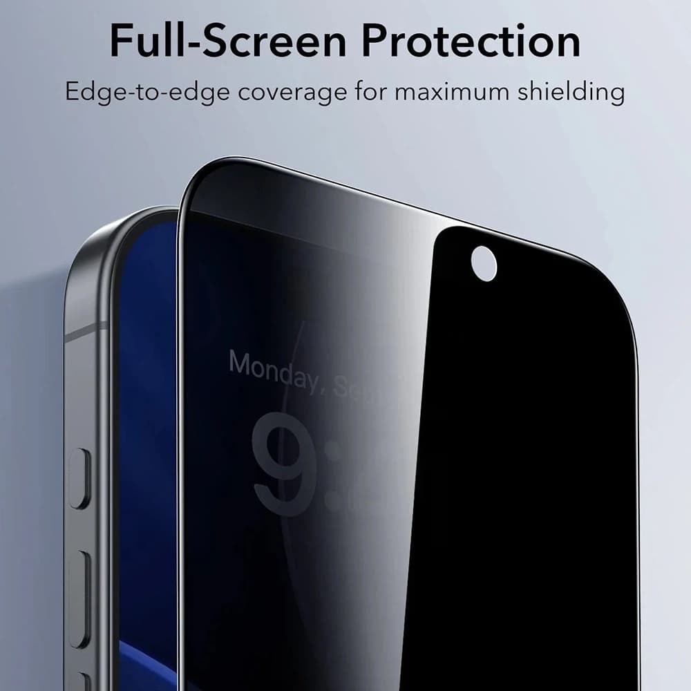 ESR Privacy Tempered Glass UltraFit (3 kusy) iPhone 17 iPhone 16 Pro černá - náhled 4