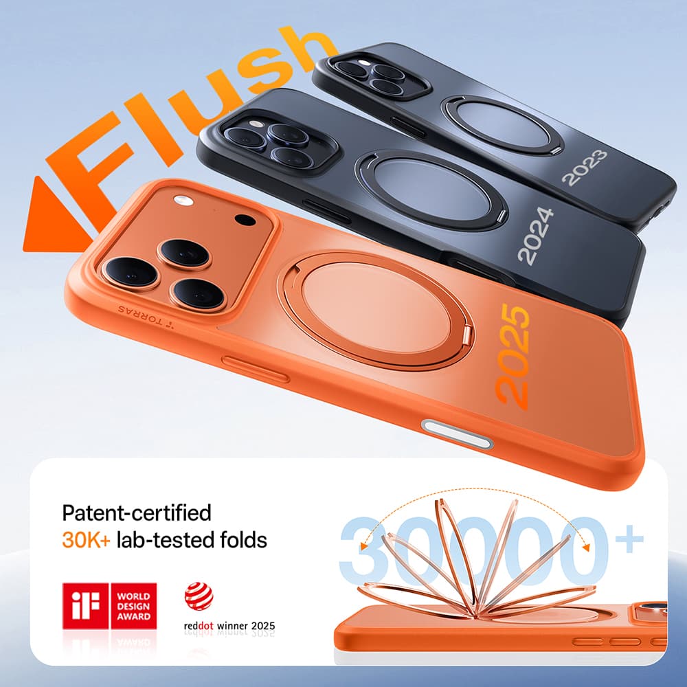 Torras Ostand Pro MagSafe Series pro iPhone 17 Pro Max oranžová - náhled 4