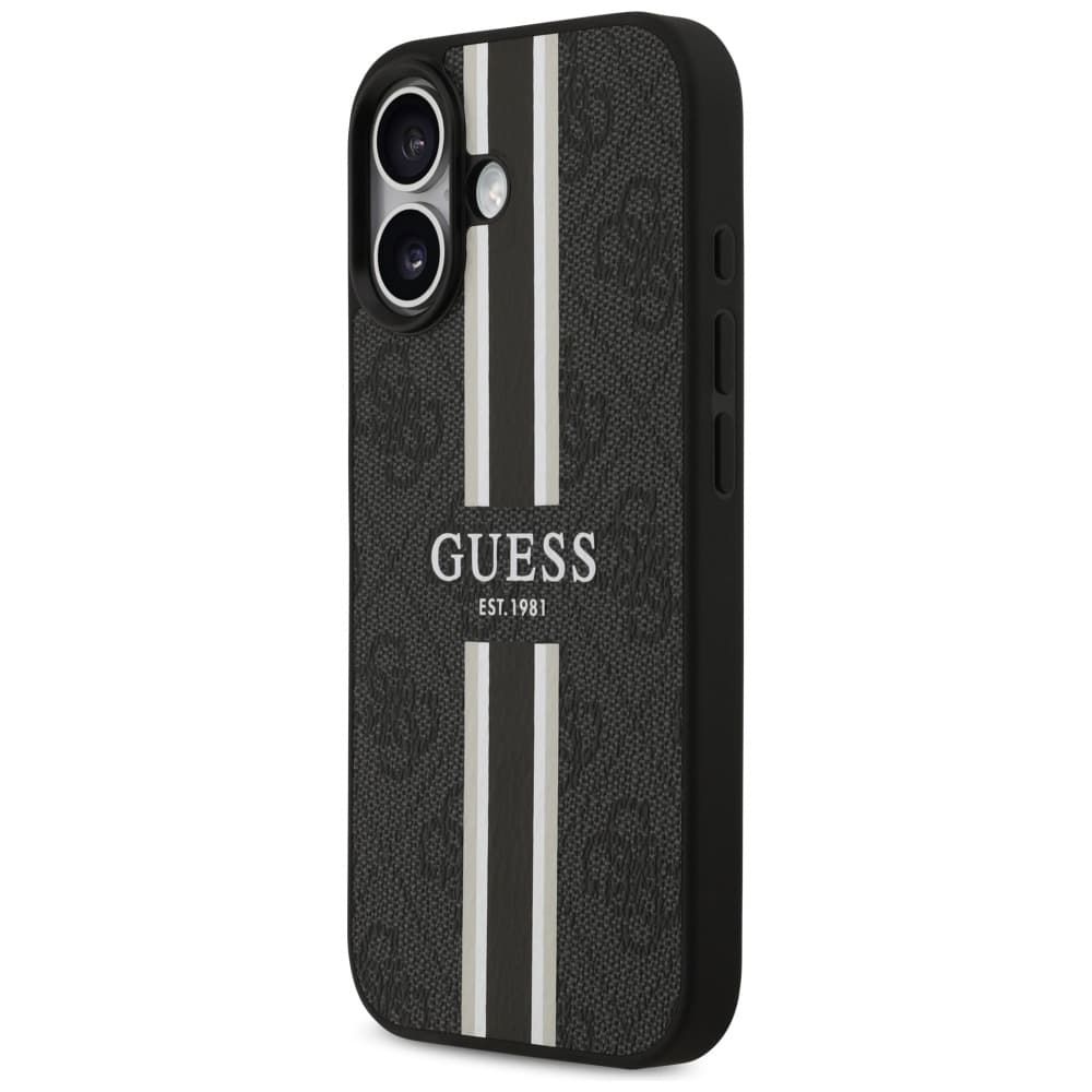 Guess - pevné pouzdro 4G Printed Stripes MagSafe (GUHMP17SP4RPSK) - iPhone 17 - černé - náhled 4