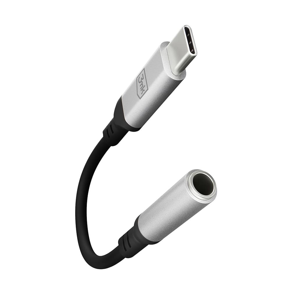 3mk Audio Cable Adapter USB-C na Jack 3.5mm DAC Chip Aluminium Šedý - náhled 4