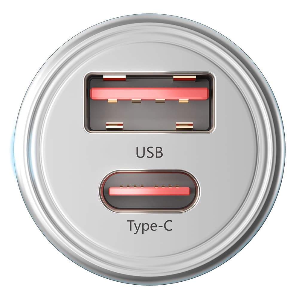 3mk Car Charger Hyper USB-A Type-C 30W odolný hliník stříbrná - náhled 4