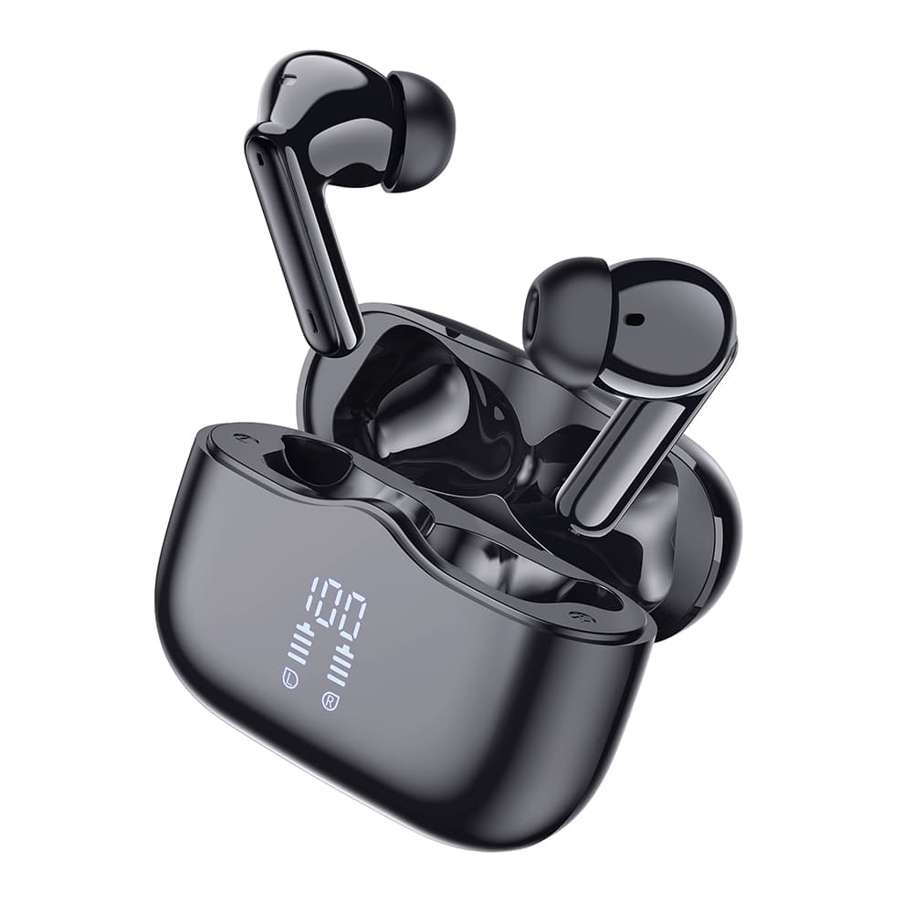 Techsuit - bezdrátová sluchátka VelarX One (CW2) - Bluetooth V5.4, 300mAh, ANC, ENC, 4 mikrofony - černá - náhled 4