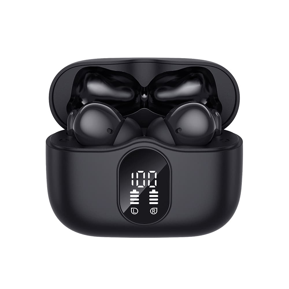 Techsuit – bezdrátová prémiová sluchátka WaveBeat 100 (CW3) – Bluetooth V5.4, 300mAh, ANC, ENC, 4 mikrofony – černá - náhled 4