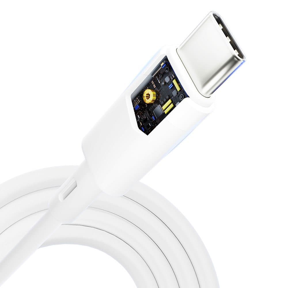 3mk Datový kabel Hyper Silicone USB-C na USB-C 60W 3A 1m bílý - náhled 4