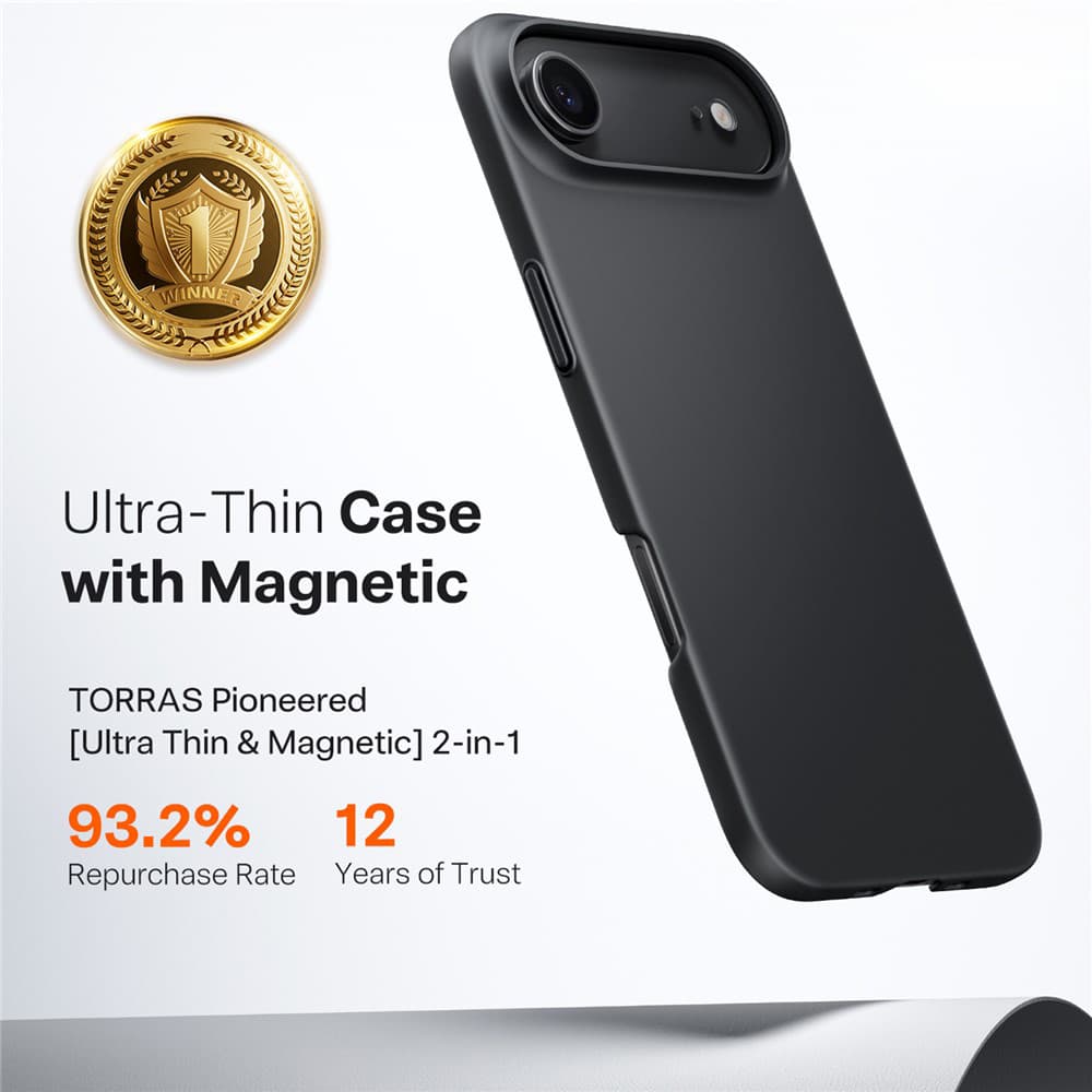 Torras SlimFit MagSafe Series pouzdro pro iPhone 17 Air černé - náhled 4