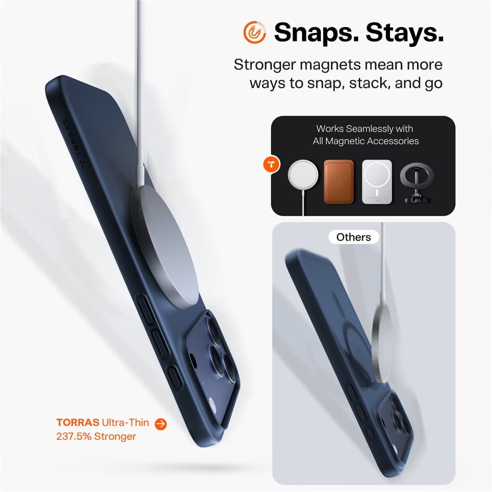 Torras SlimFit MagSafe Series iPhone 17 Pro Max průhledný obal - náhled 4