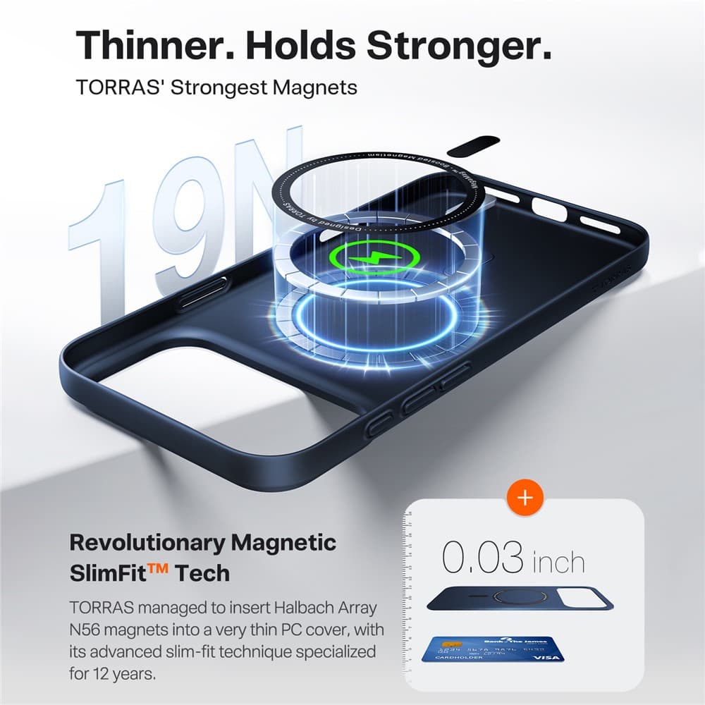 Torras SlimFit MagSafe Series iPhone 17 Pro průhledný - náhled 4