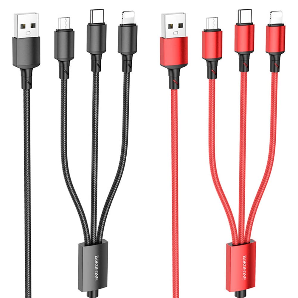 Borofone datový kabel BX72 3-in-1 univerzální 2A 1m černý - náhled 4