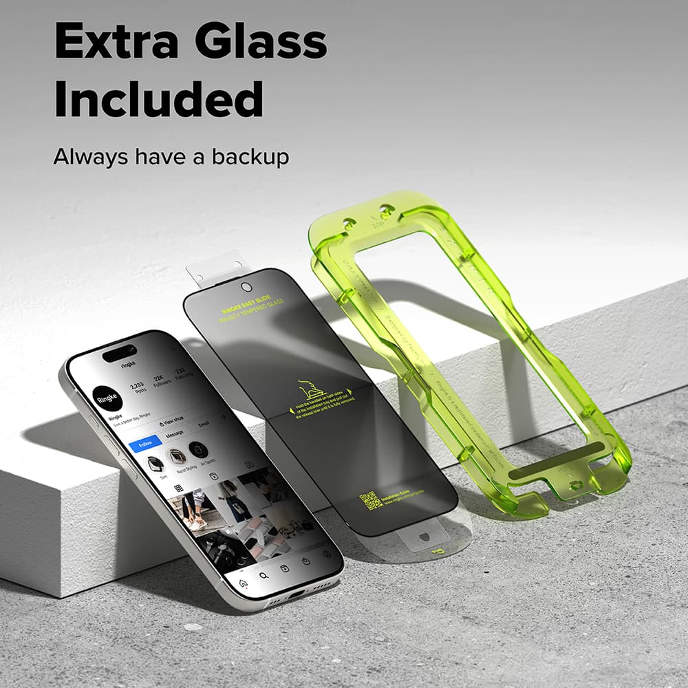Ringke Easy Slide Privacy tvrzené sklo (2 ks) iPhone 17 Pro Max černá - náhled 4