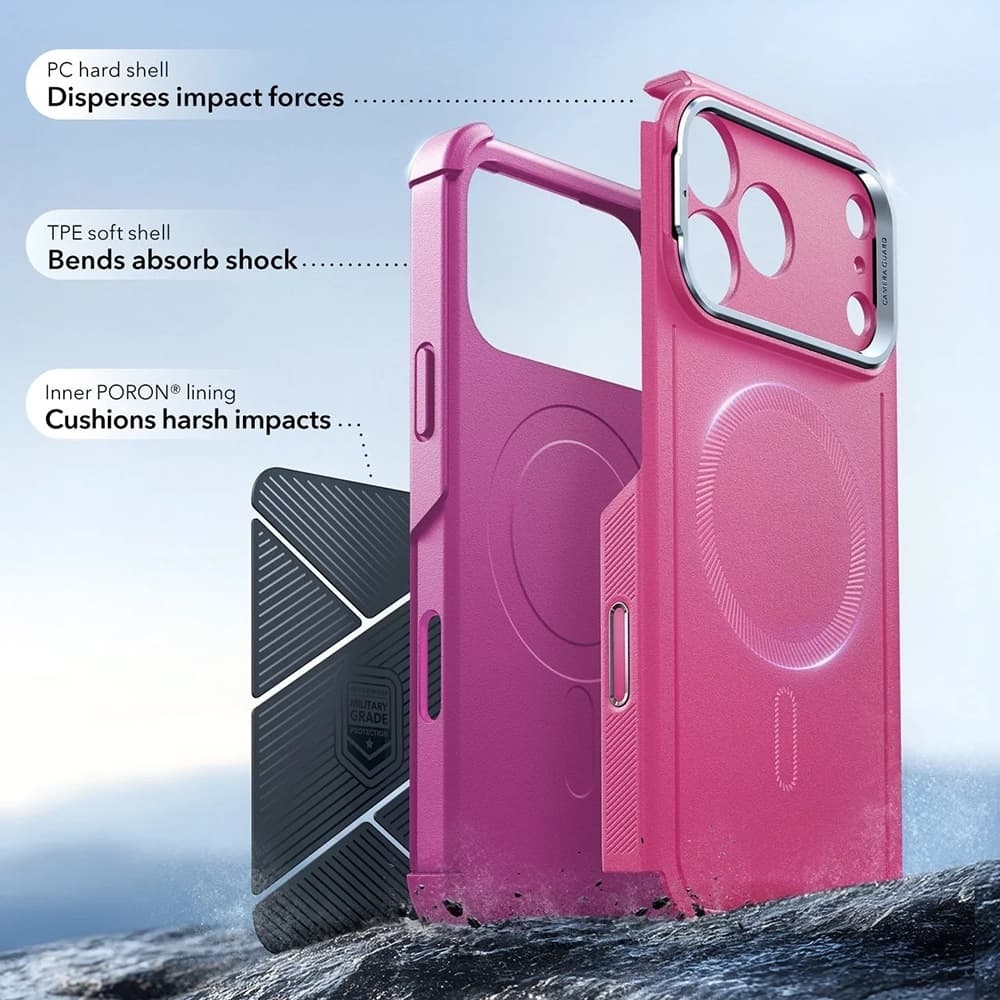 ESR Cyber Armor Kickstand pro iPhone 17 Pro Max růžová - náhled 4