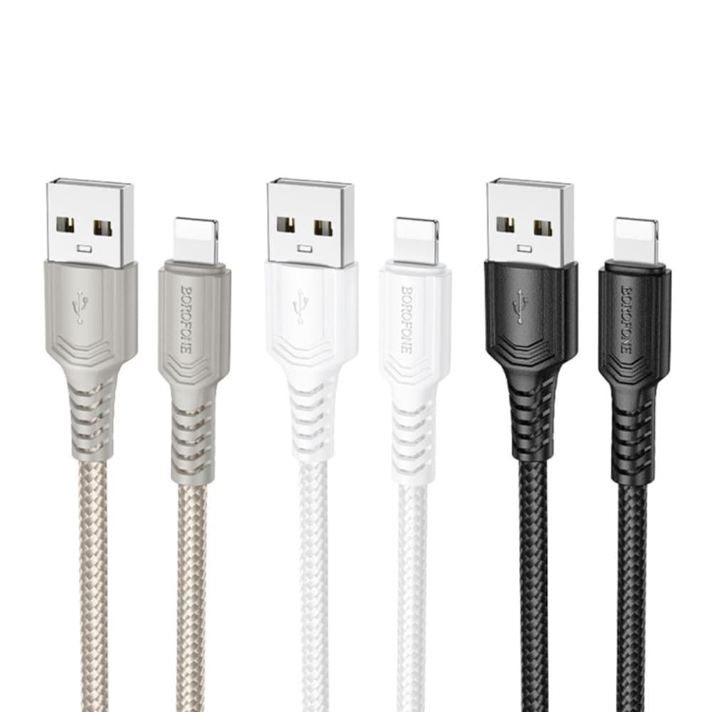 Borofone datový kabel Certain Series BX116 USB na Lightning nylon 2.4A 1m černý - náhled 4