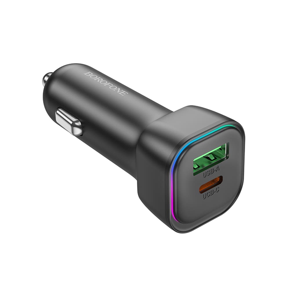 Borofone autonabíječka Trophie BZ28A 1x USB 1x Type-C 30W LED černá - náhled 4