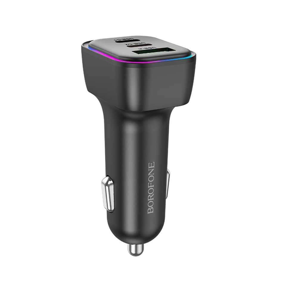 Borofone autonabíječka Trophie BZ28C 1x USB 2x Type-C 60W RGB černá - náhled 4
