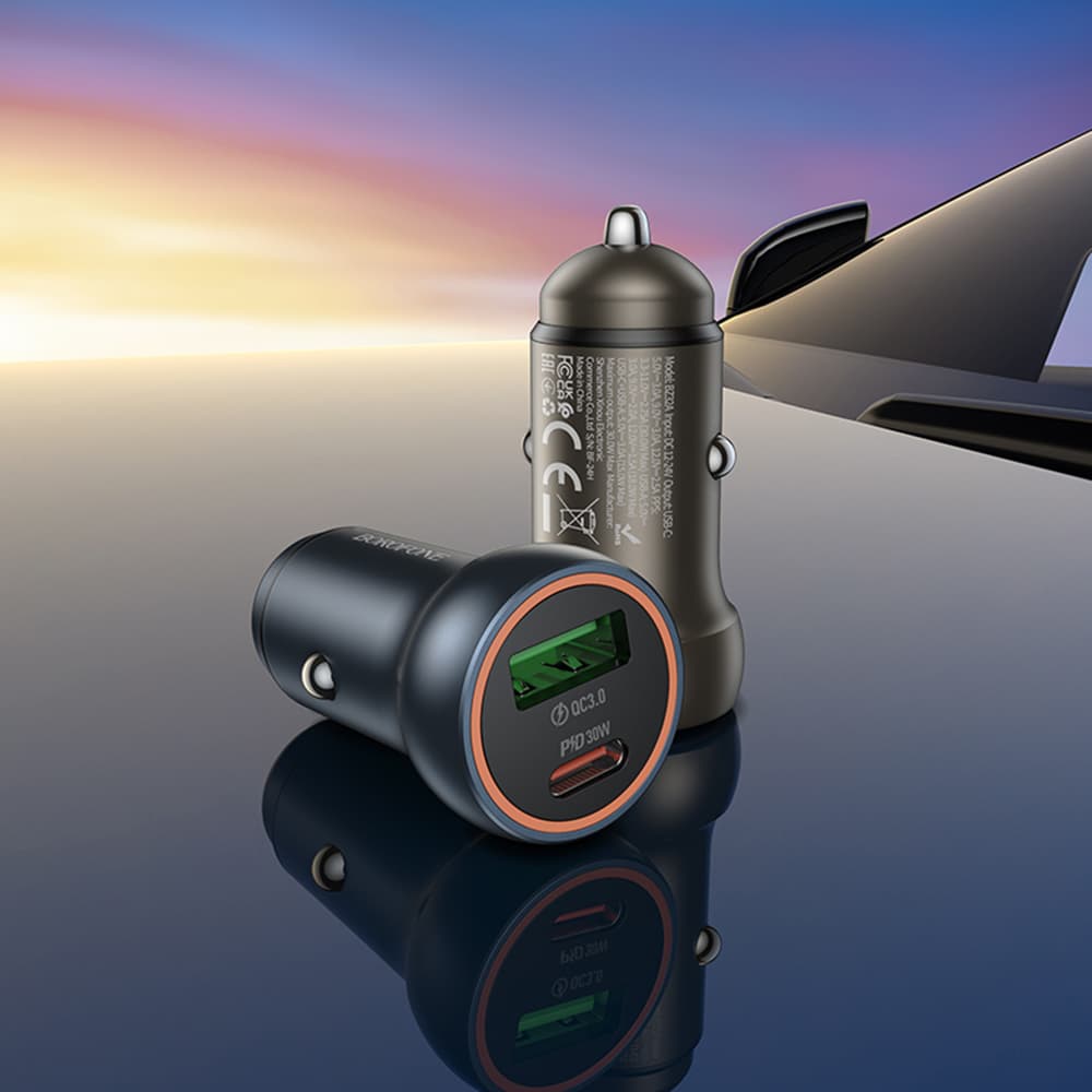 Borofone mini car charger fresh (BZ32A) rychlé nabíjení dva porty 30W - náhled 4