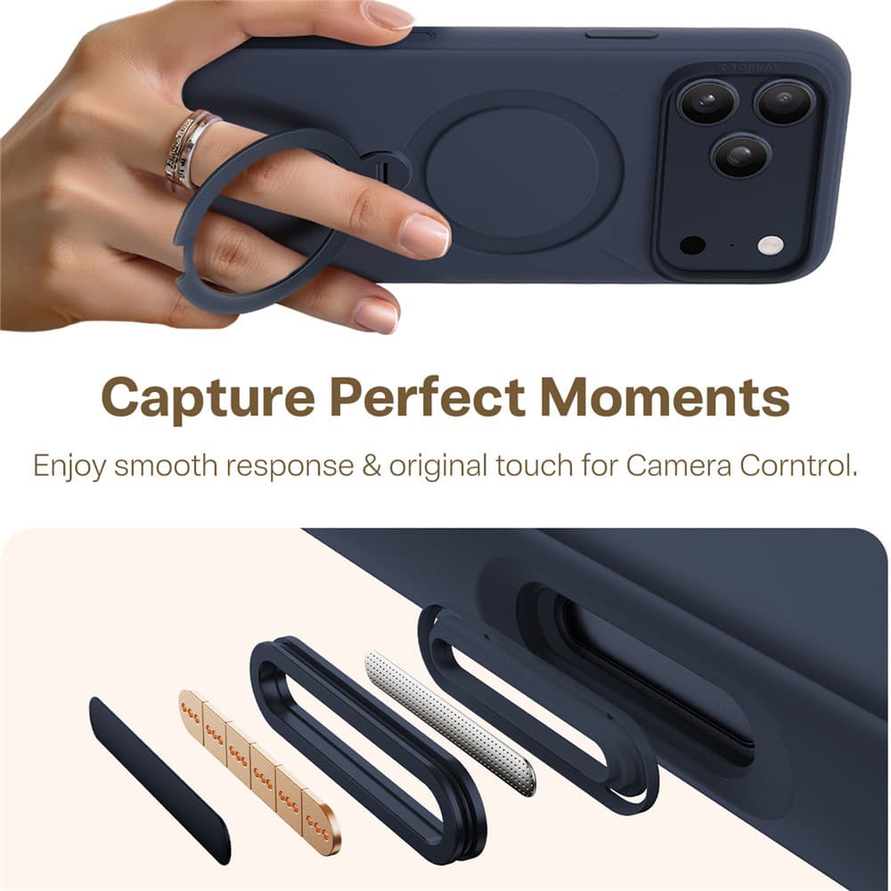 Torras QPRO Silicone Series iPhone 17 Pro tmavě modrý - náhled 4