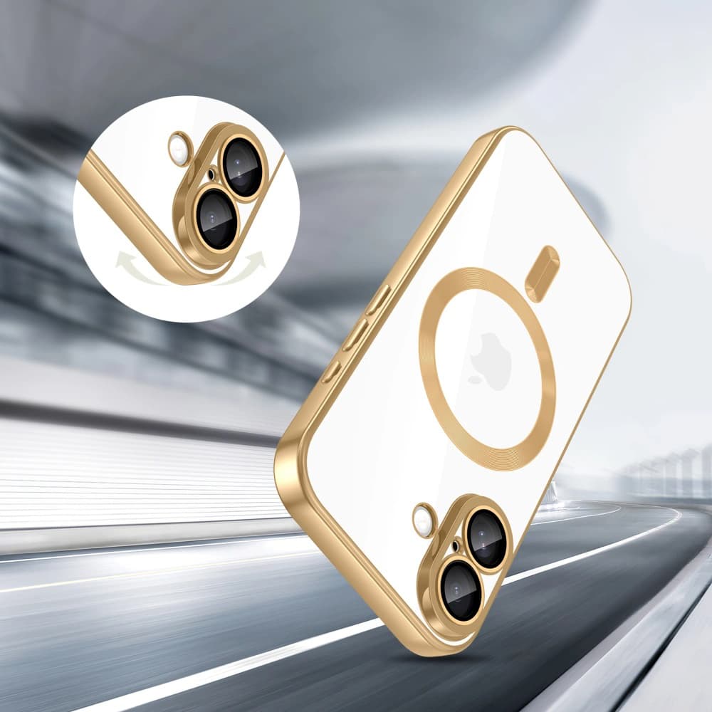 Techsuit Luxury Crystal MagSafe iPhone 17 zlatý - náhled 4
