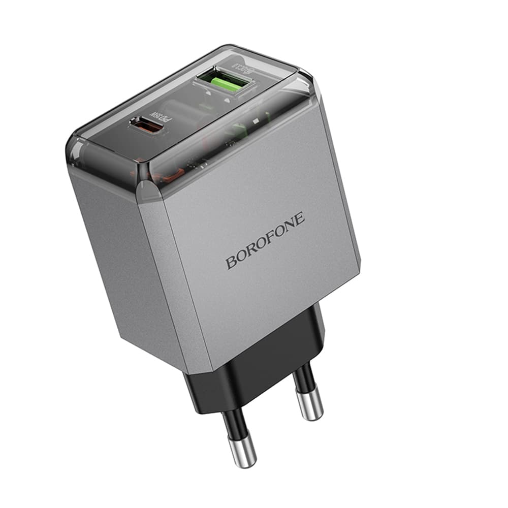 Borofone nabíječka Lena BN20 USB-C USB-A PD35W QC3.0 kovově šedá - náhled 4