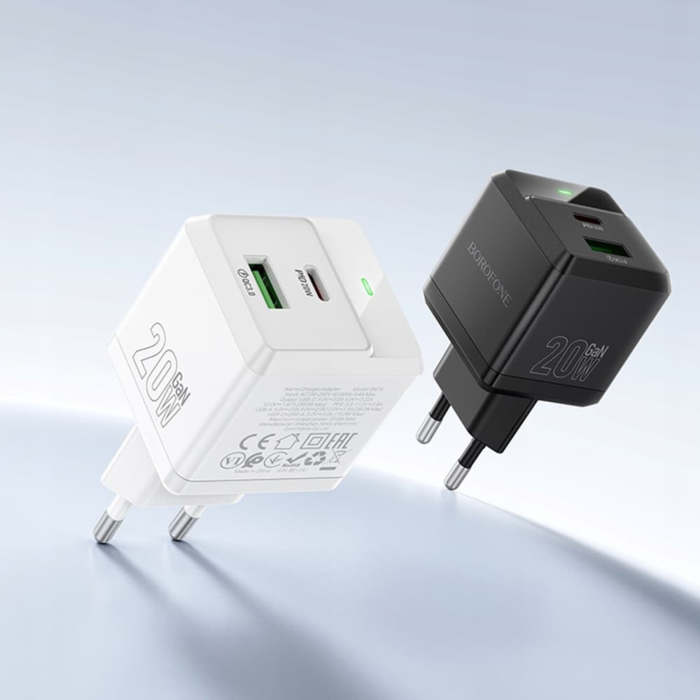 Borofone síťová nabíječka Intenso BN19 duální USB Type-C PD20W QC3.0 černá - náhled 4