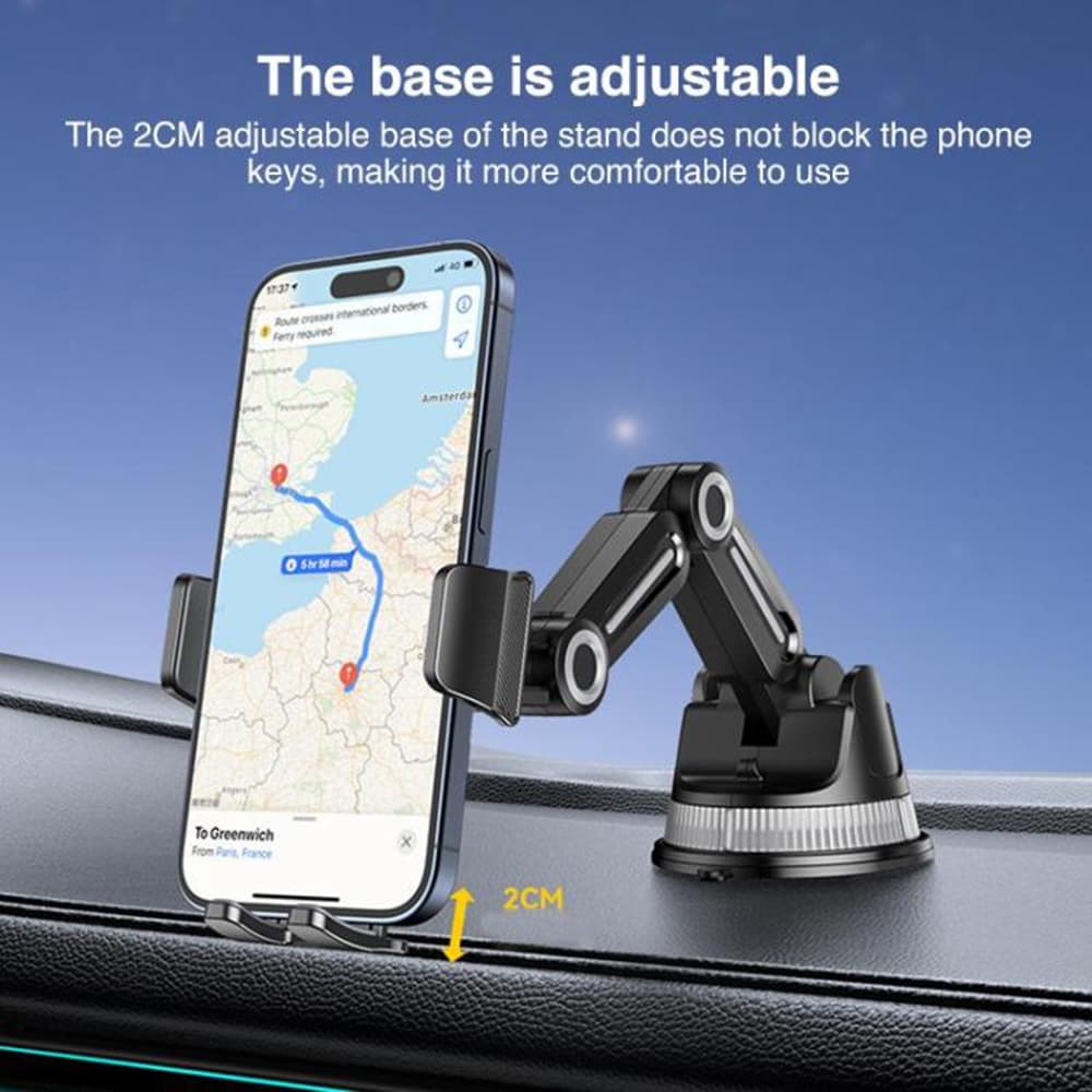 Yesido Car Holder C275 na palubní desku 1260stupňové nastavení 4.7-7.2" telefon černý - náhled 4