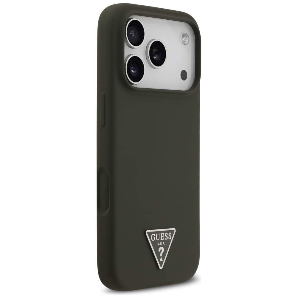 Guess Silicone Triangle Logo MagSafe iPhone 17 Pro khaki - náhled 4