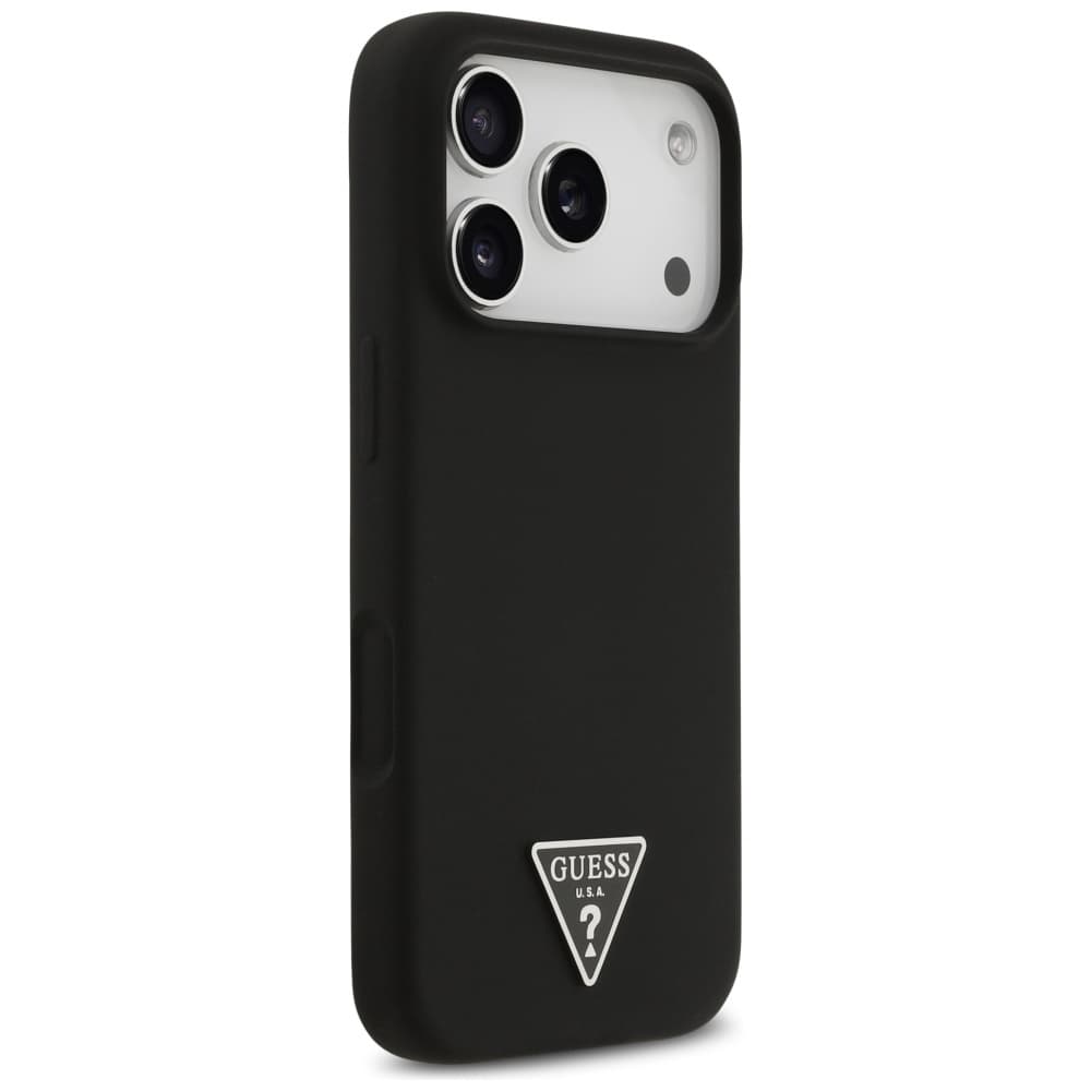 Guess Silicone Triangle Logo MagSafe pouzdro iPhone 17 Pro Max černé - náhled 4
