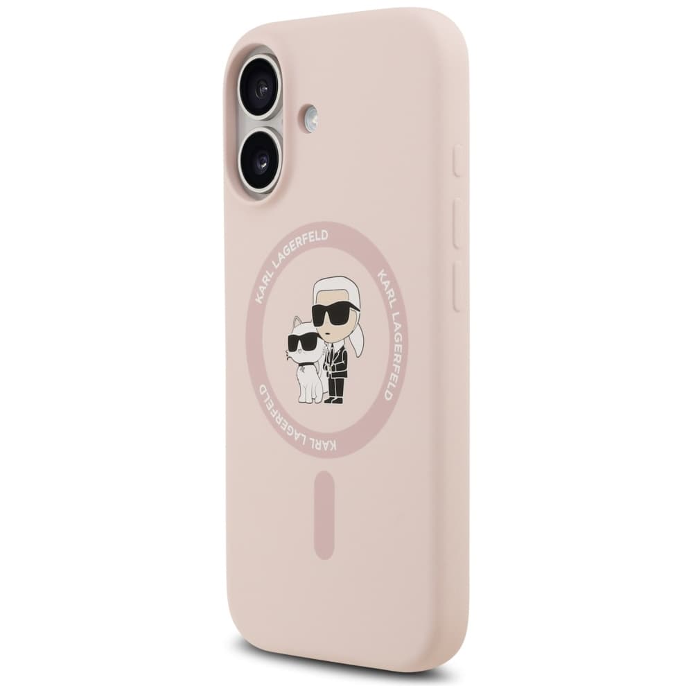 Karl Lagerfeld Silicone Ring MagSafe iPhone 17 růžový Karl&amp;Choupette - náhled 4