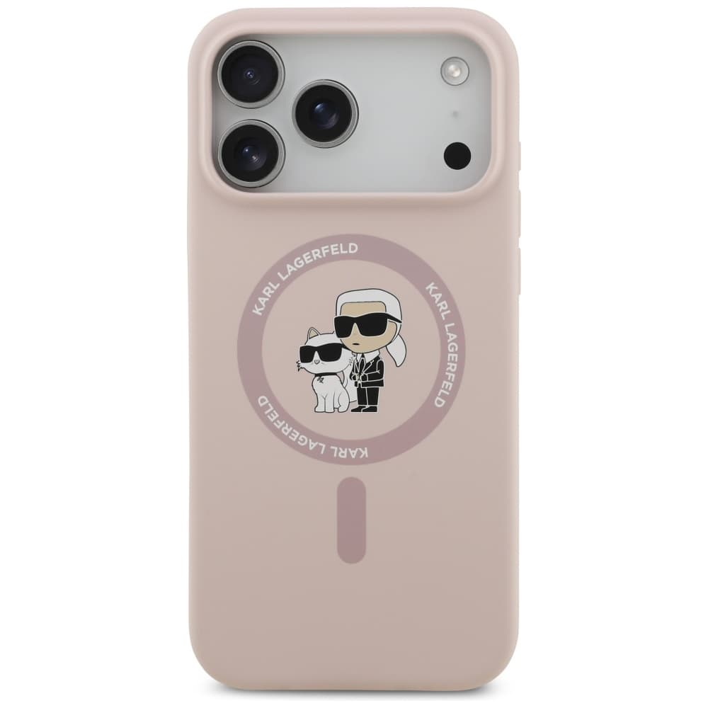 Karl Lagerfeld Silicone Ring MagSafe iPhone 17 Pro Max růžová Karl&amp;Choupette - náhled 4