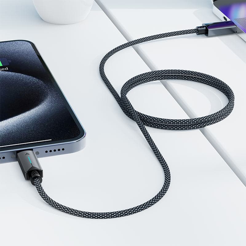 Acefast Data Cable C19-04 USB na Type-C Rychlonabíjecí 3A Odolný 1.2m Černý - náhled 4