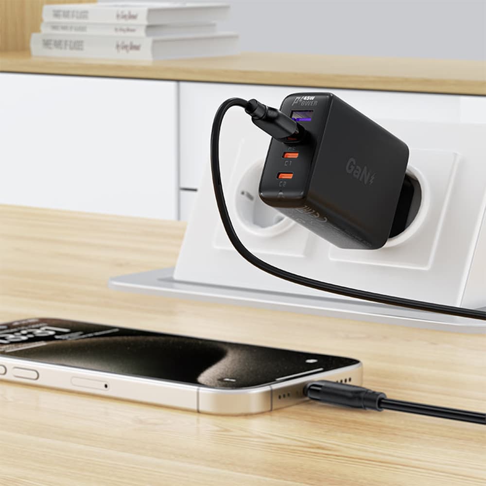 Acefast Datový kabel C16-04 Rychlonabíjecí USB na Type-C 3A 1.2m černý - náhled 4
