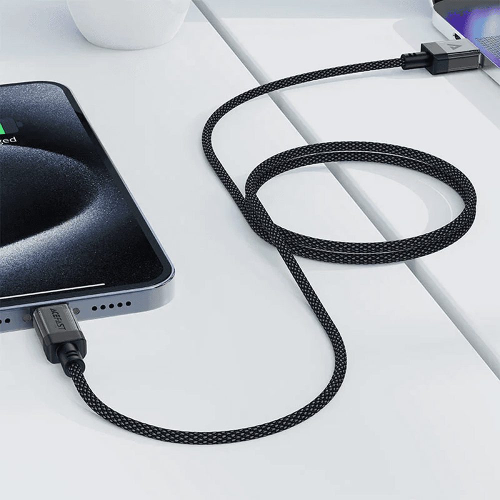 Acefast Data Cable C12-04 Rychlonabíjecí USB na Type-C 3A Černý 1.2m - náhled 4