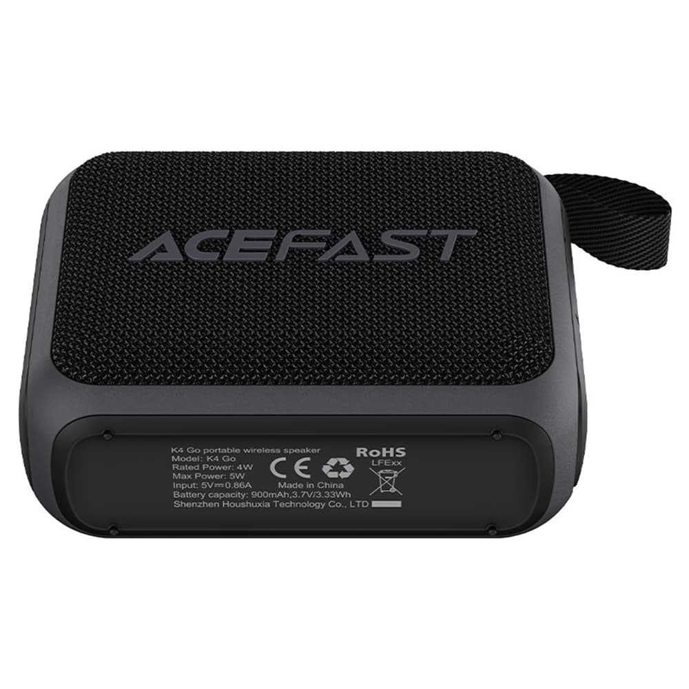 Acefast Wireless Speaker Go K4 Bluetooth 5.4 přenosný 5W IPX7 Type-C 900mAh černý - náhled 4
