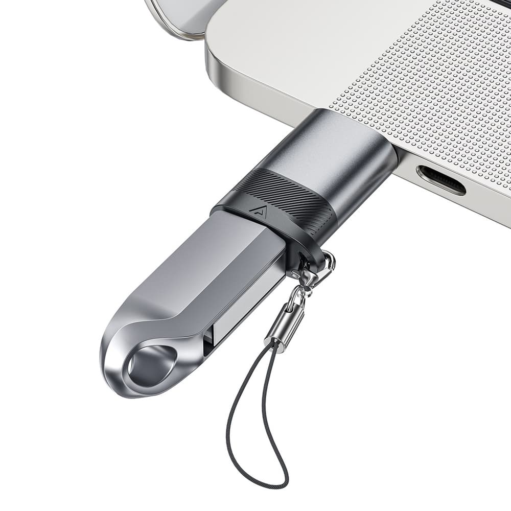 Acefast Adaptér (J8) Type-C na USB 10Gbps 27W Rychlé Nabíjení Kovově šedá - náhled 4