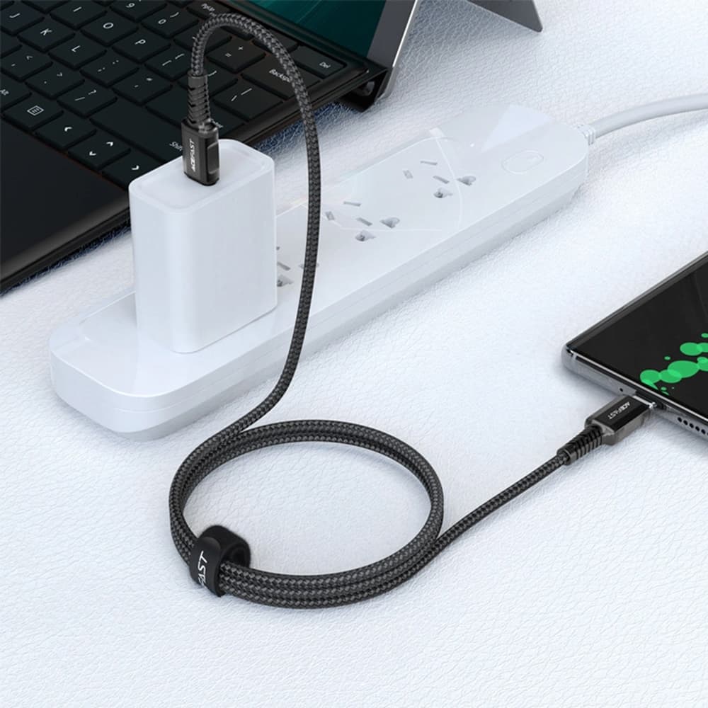 Acefast - Datový kabel (C1-03) - Type-C na Type-C 60W 20V/3A Rychlé nabíjení Nylonový opletený 1.2m Černý - náhled 4