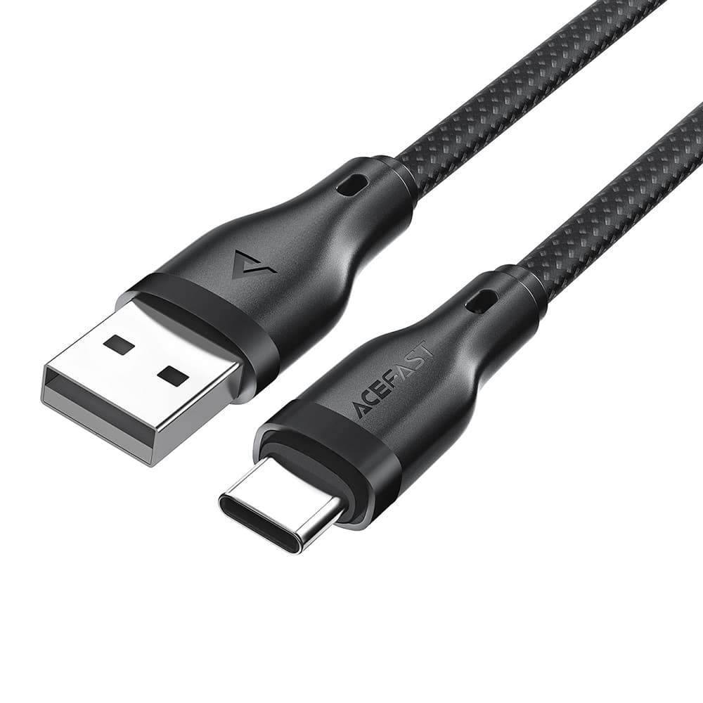 Acefast Data Cable C8-04 Rychlonabíjecí USB na Type-C 3A Nylon 1.2m černý - náhled 4