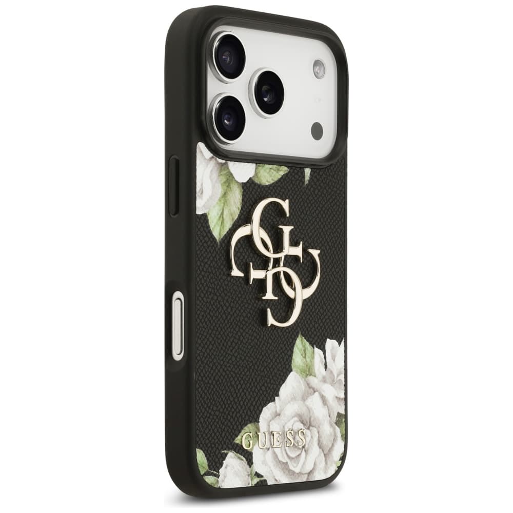 Guess Hardcase 4G Grained Roses Big Logo iPhone 17 Pro černá - náhled 4