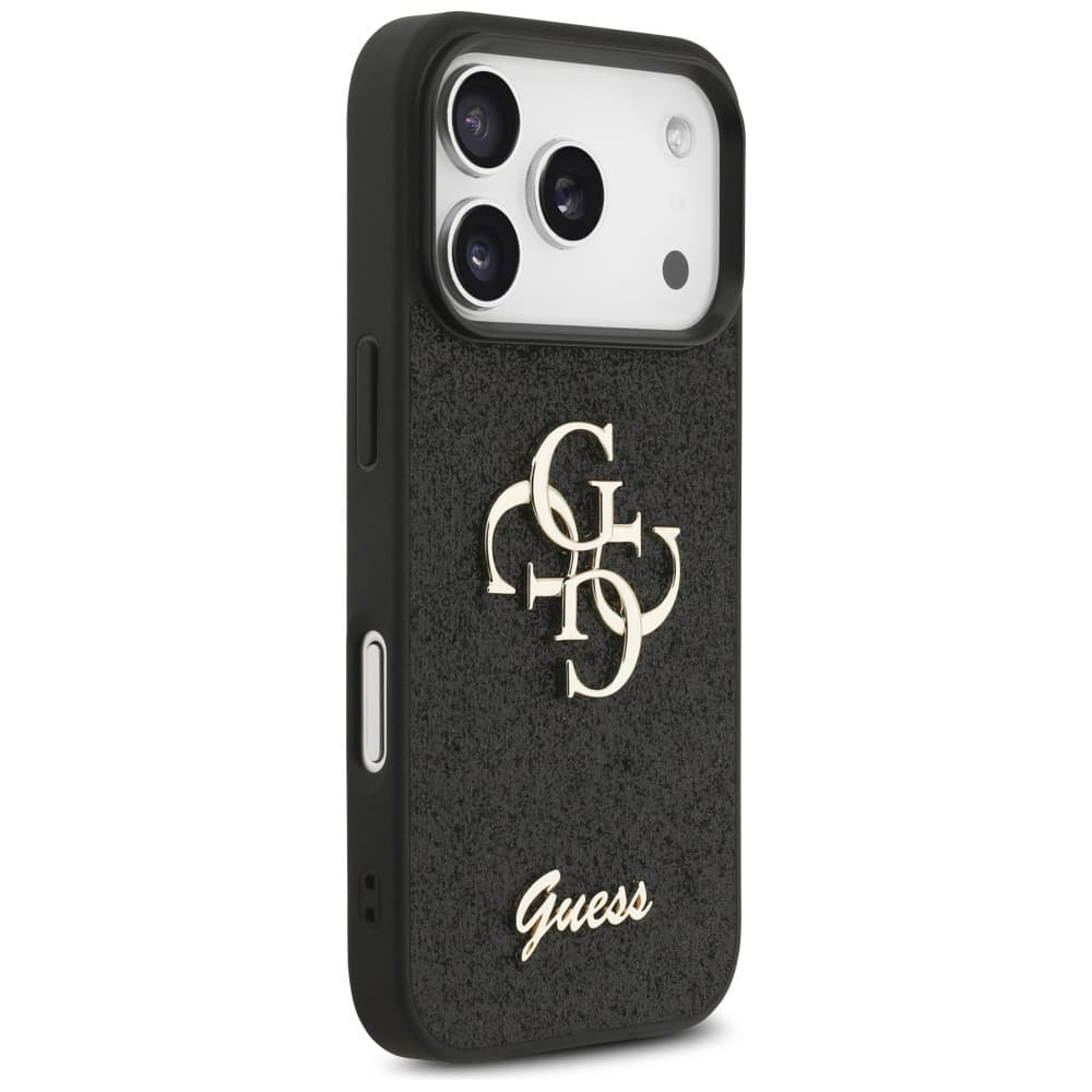 Guess Fixed Glitter Big 4G pouzdro iPhone 17 Pro Max černé - náhled 4