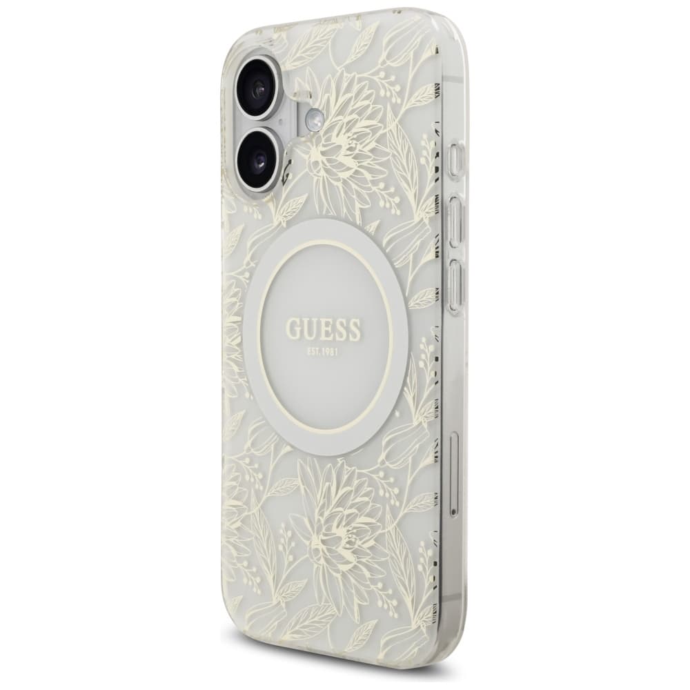 Guess IML Flowers s perlovým řemínkem MagSafe iPhone 17 bílá - náhled 4