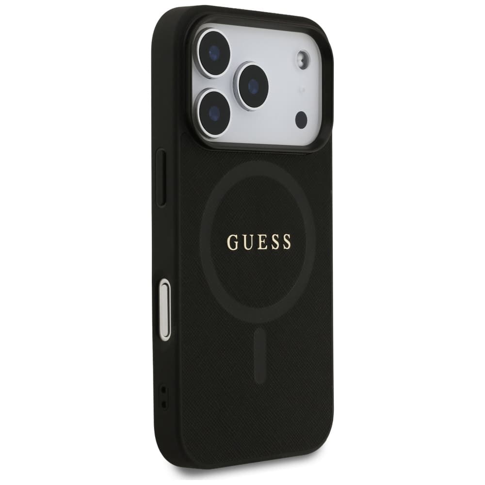 Guess Saffiano Classic Logo MagSafe pouzdro iPhone 17 Pro Max černé - náhled 4