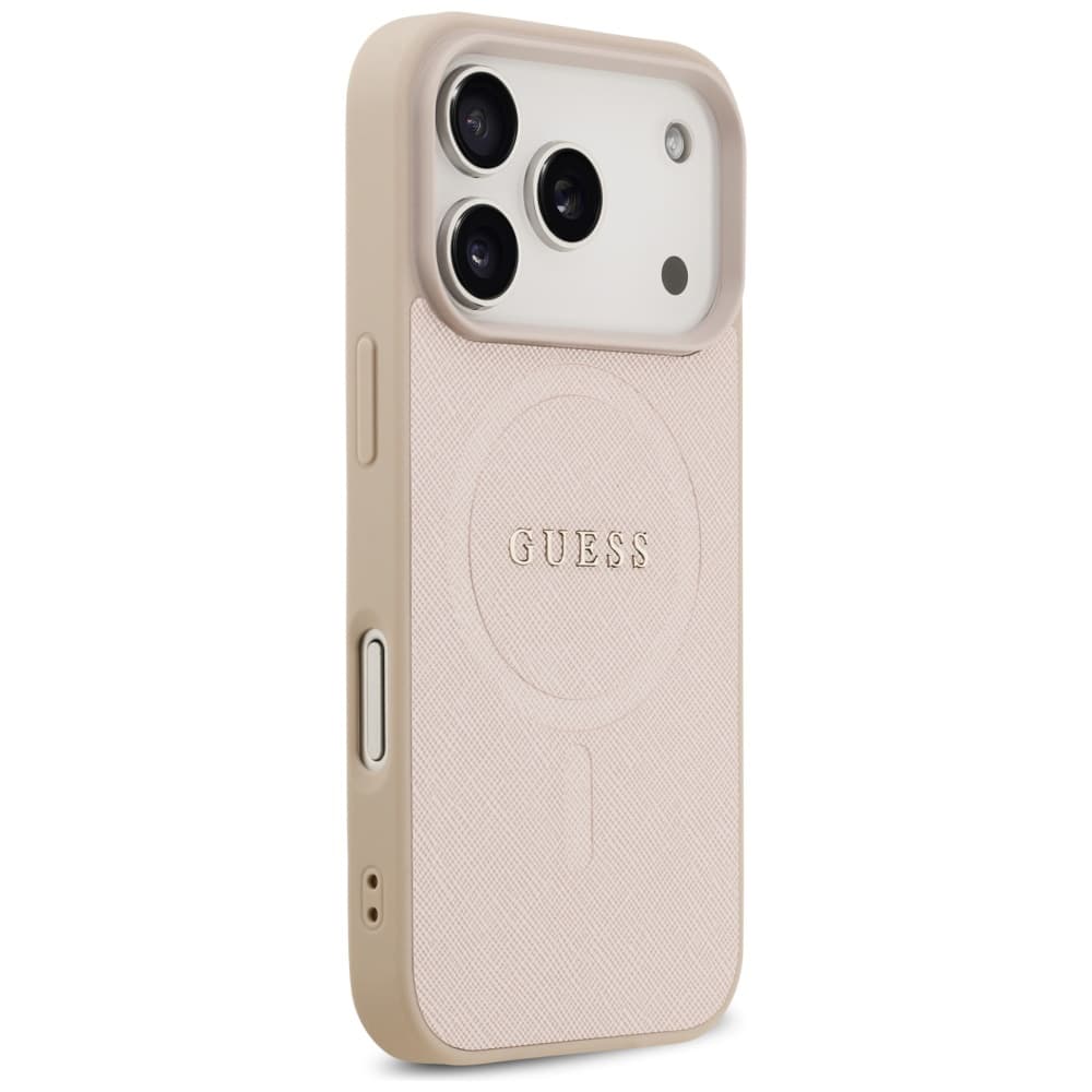 Guess Saffiano Classic Logo MagSafe pro iPhone 17 Pro Max růžová - náhled 4