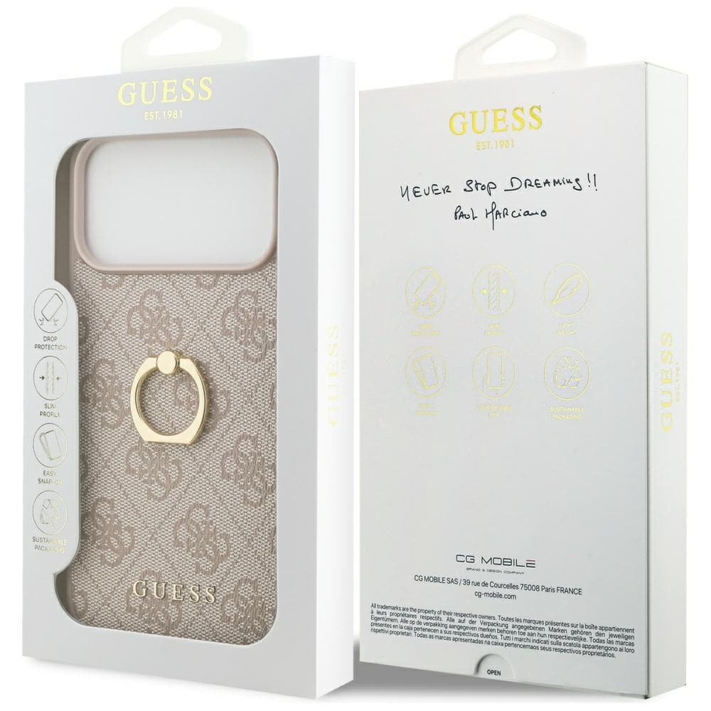 Guess Hardcase 4G Ring Stand GUHCP17X4GMRBR iPhone 17 Pro Max hnědý - náhled 4