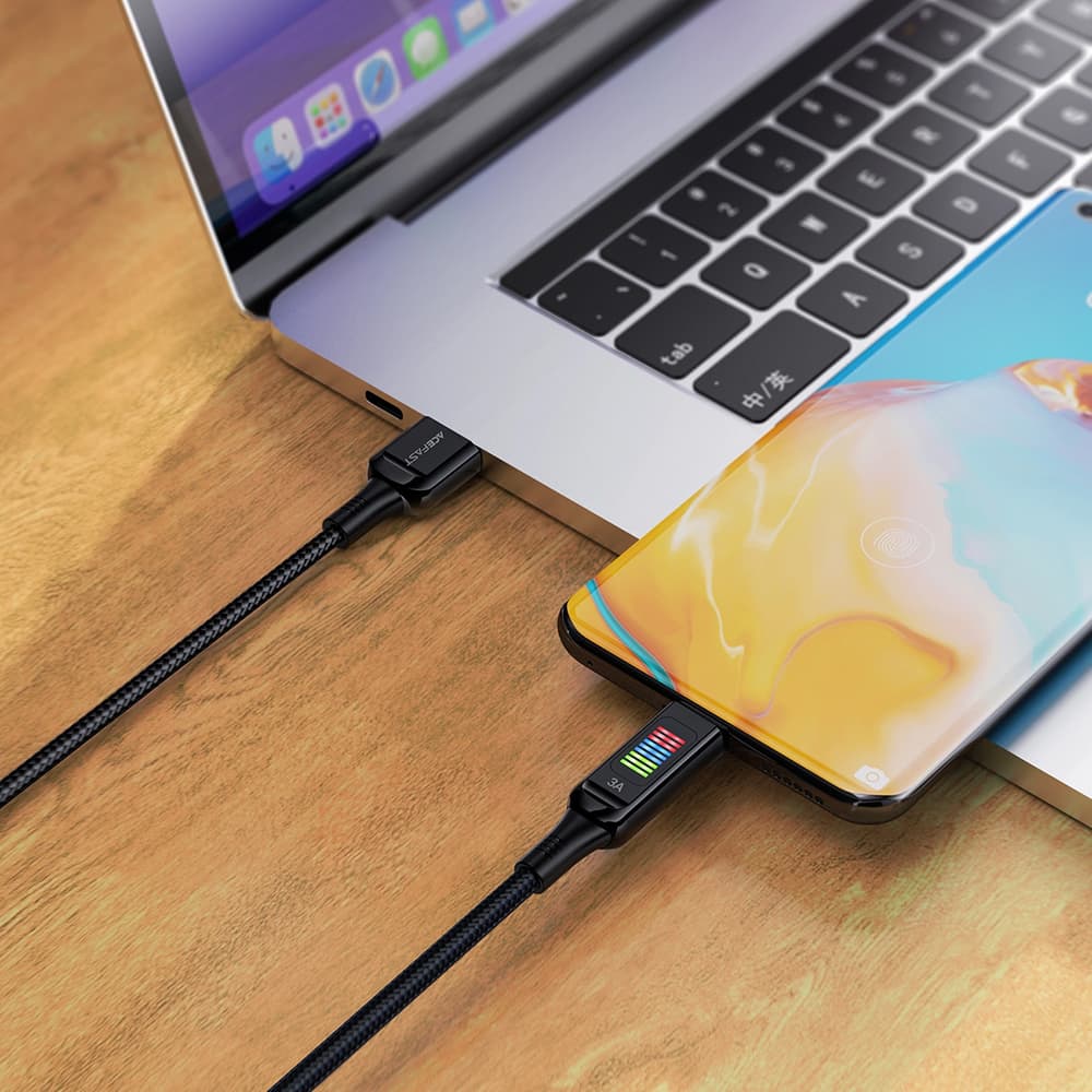 Acefast Datový kabel C7-04 USB na Type-C Rychlé nabíjení 1.2m černý - náhled 4