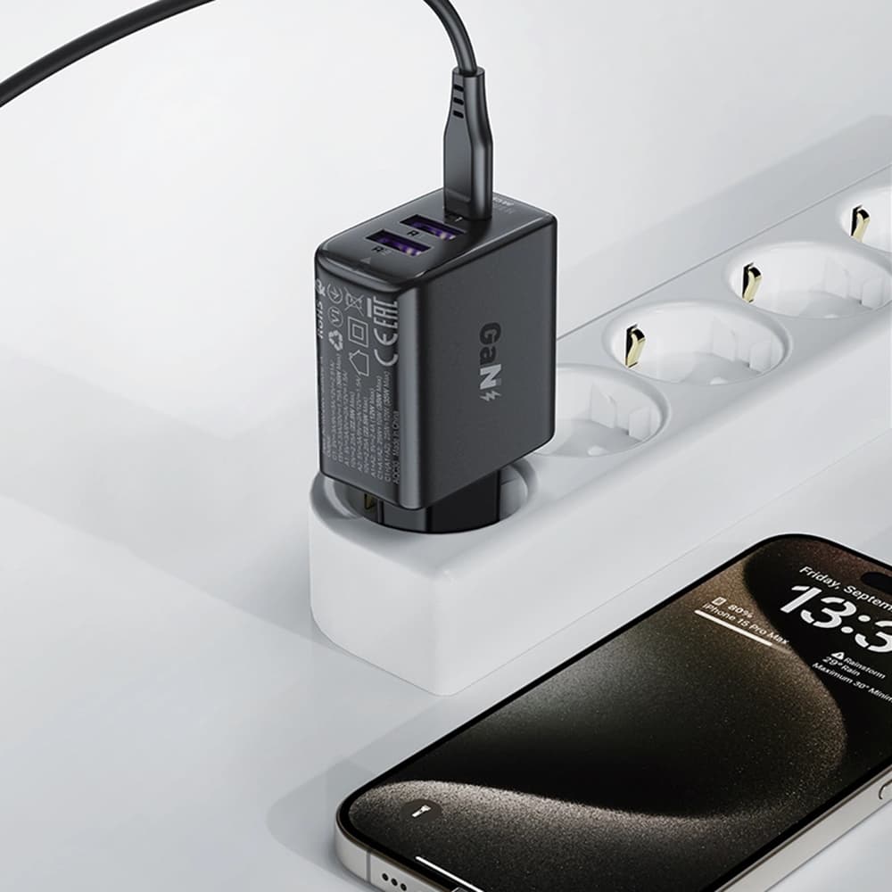Acefast - Nástěnná nabíječka (A57) GaN Rychlé nabíjení 2x USB Type-C PD35W Smart Chip černá - náhled 4