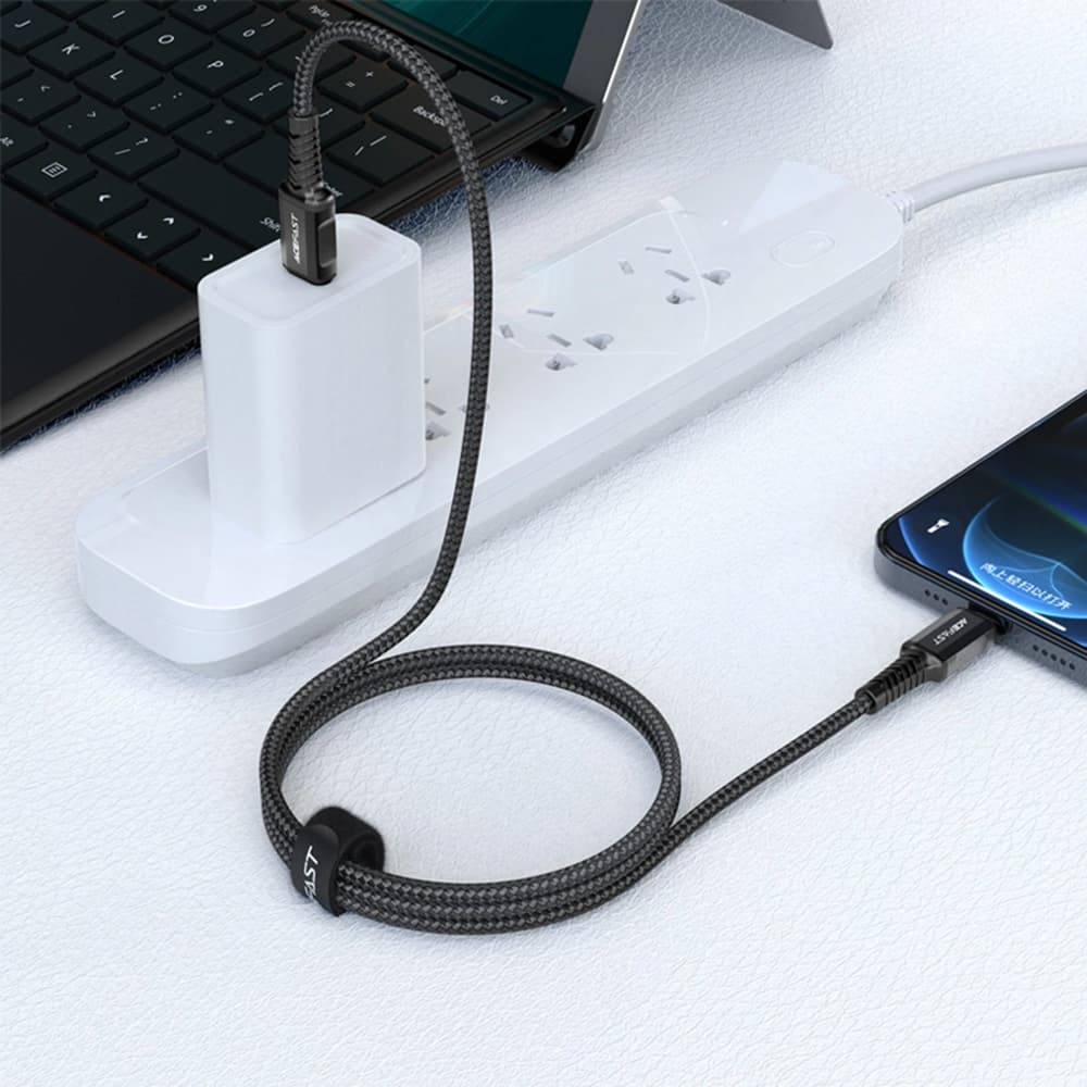 Acefast Datový kabel C1-01 Type-C na Lightning 30W 3A MFi 1.2m černý - náhled 4