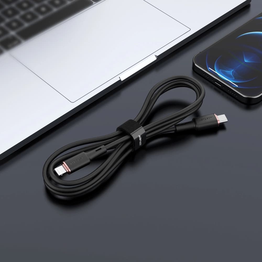 Acefast Data Cable C2-01 Type-C na Lightning 30W 3A Rychlé nabíjení MFi 1.2m černá - náhled 4