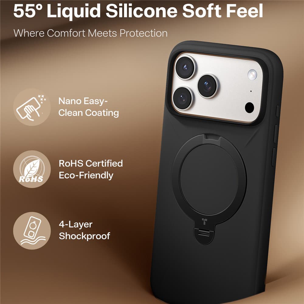 Torras QPRO Silicone Series pro iPhone 17 Pro Max černý - náhled 4