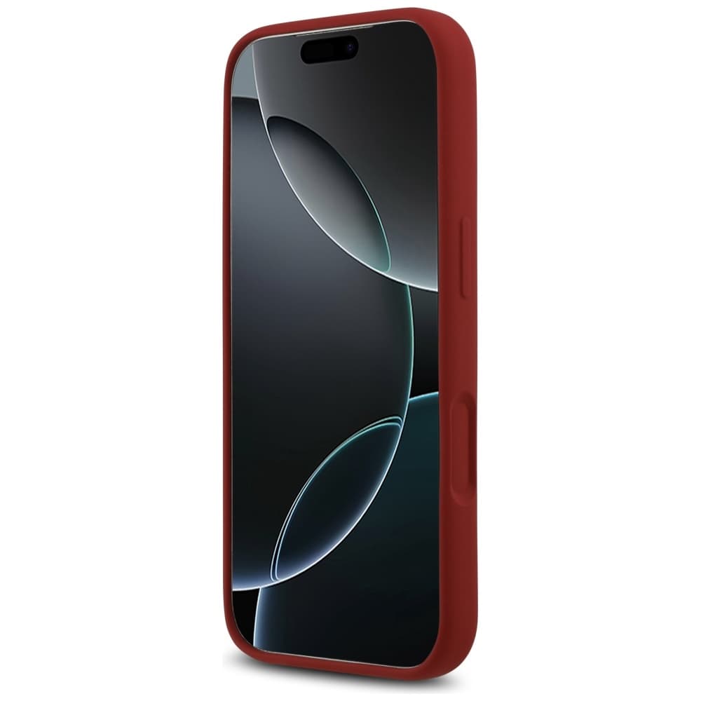 Guess Silicone Script Metal Logo MagSafe iPhone 17 Pro červená - náhled 4