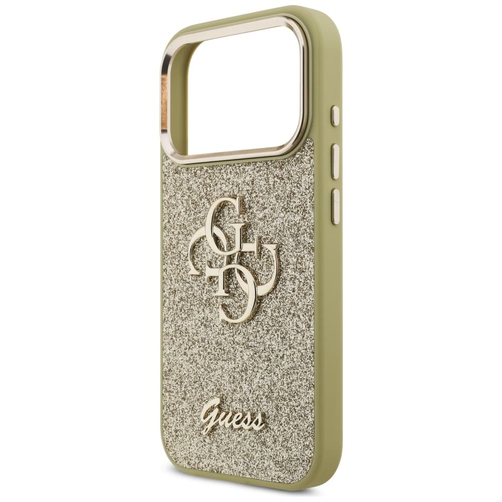 Guess Fixed Glitter Big 4G Metal Frame iPhone 17 Pro zlatá - náhled 4