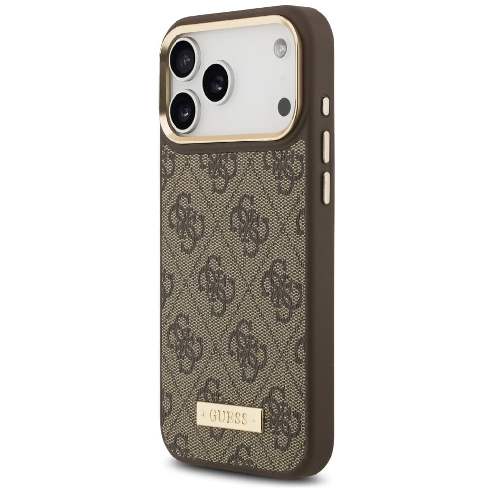Guess Hardcase 4G Logo Plate MagSafe iPhone 17 Pro Max hnědý - náhled 4