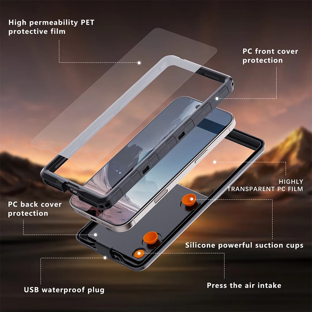 ShellBox AirBox vodotěsné pouzdro IP68 (max. 6.9 palce) černé - náhled 4